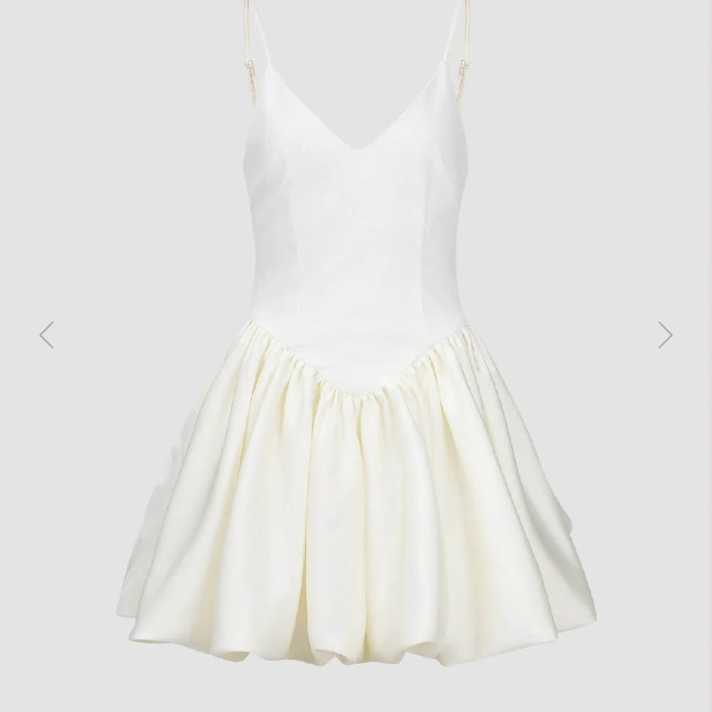 White Dress with Flared Skirt